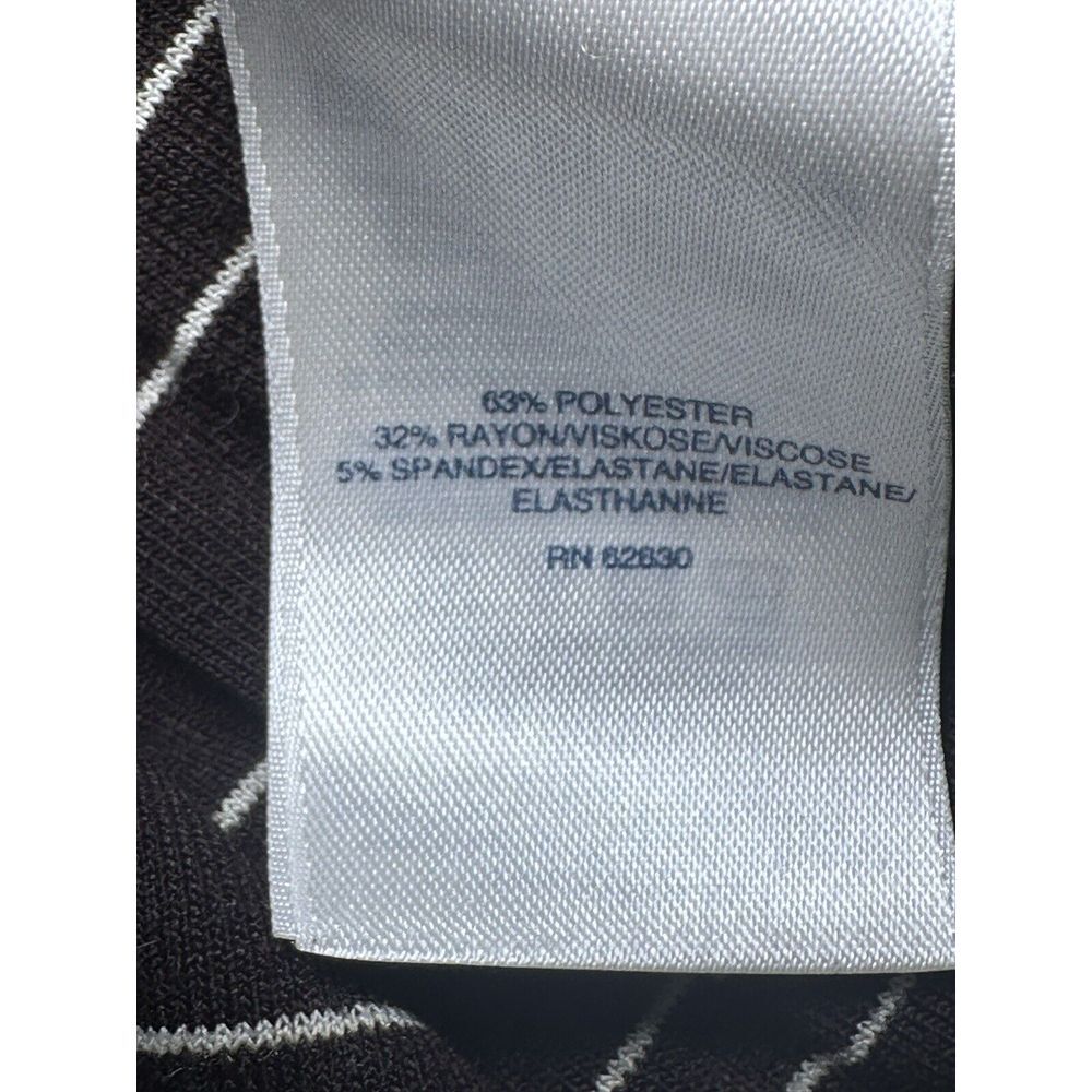 LANDS' END Stretch Cotton Striped Turtleneck' Brown And White Size Large - Picture 5 of 5